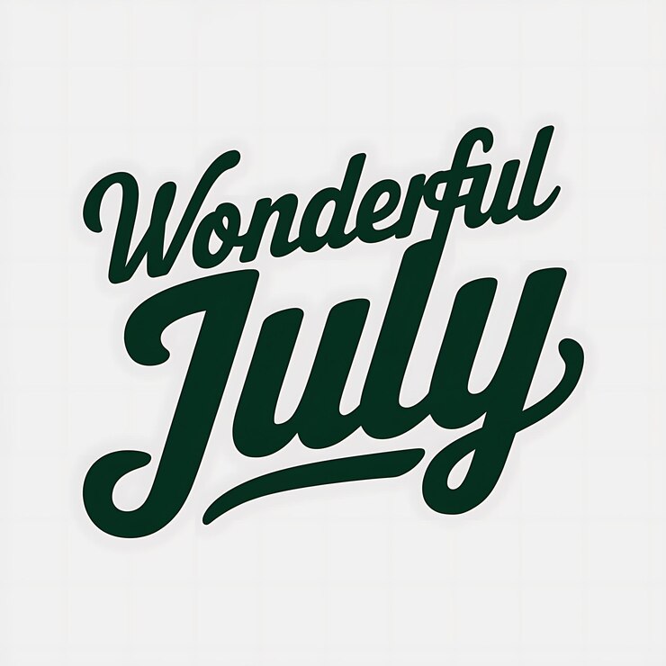Maravilloso diseño gráfico de texto estilizado de julio
