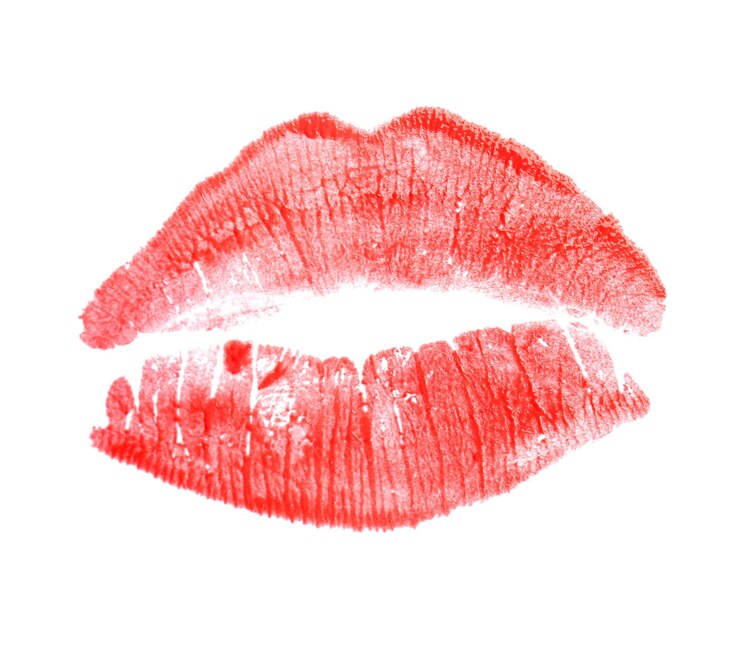 Foto marca de beso de lápiz labial aislado en blanco