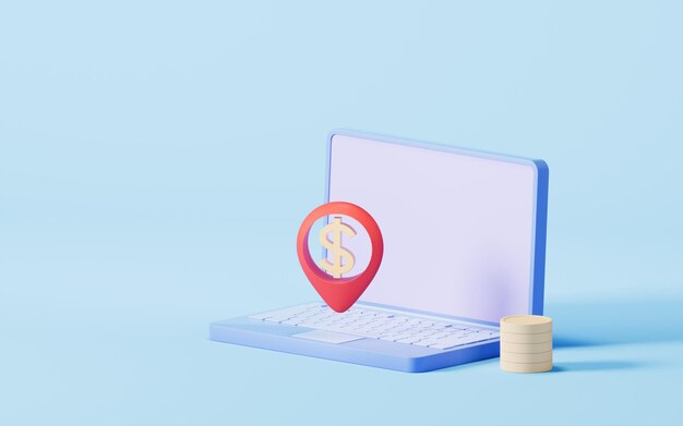 Marca de dinero con representación 3d de estilo de dibujos animados