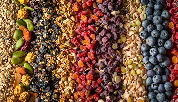 Foto la marca de granola llena de colores