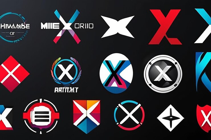 Foto marca de identidad corporativa x plantilla de diseño vectorial de logotipo