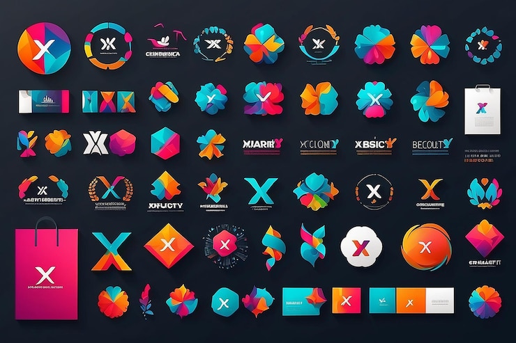 Foto marca de identidad corporativa x plantilla de diseño vectorial de logotipo