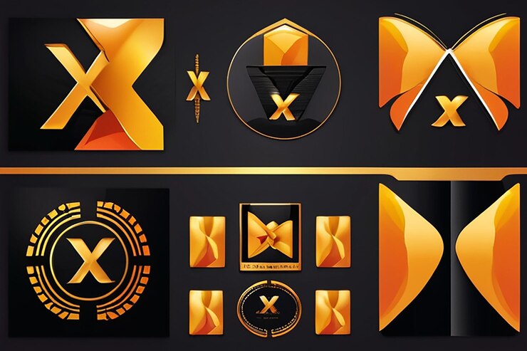 Foto marca de identidad corporativa x plantilla de diseño vectorial de logotipo