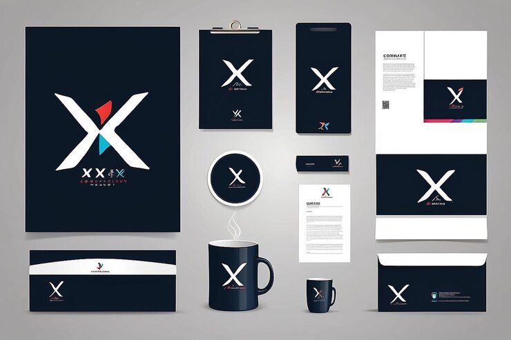 Foto marca de identidad corporativa x plantilla de diseño vectorial de logotipo
