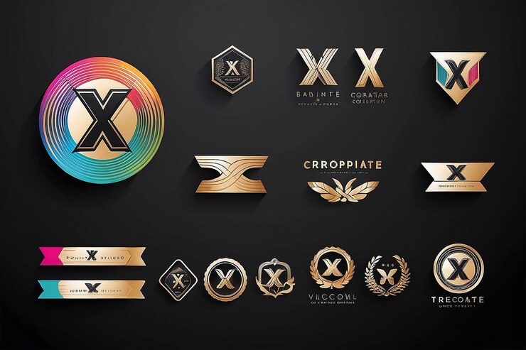 Foto marca de identidad corporativa x plantilla de diseño vectorial de logotipo