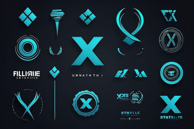 Foto marca de identidad corporativa x plantilla de diseño vectorial de logotipo