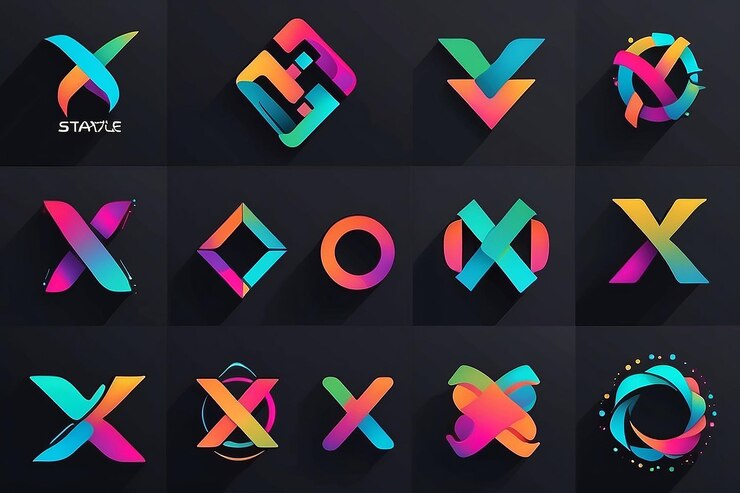Foto marca de identidad corporativa x plantilla de diseño vectorial de logotipo