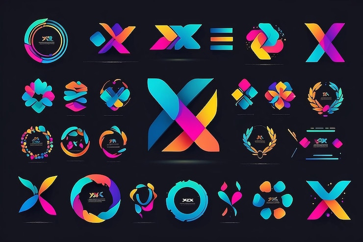 Foto marca de identidad corporativa x plantilla de diseño vectorial de logotipo