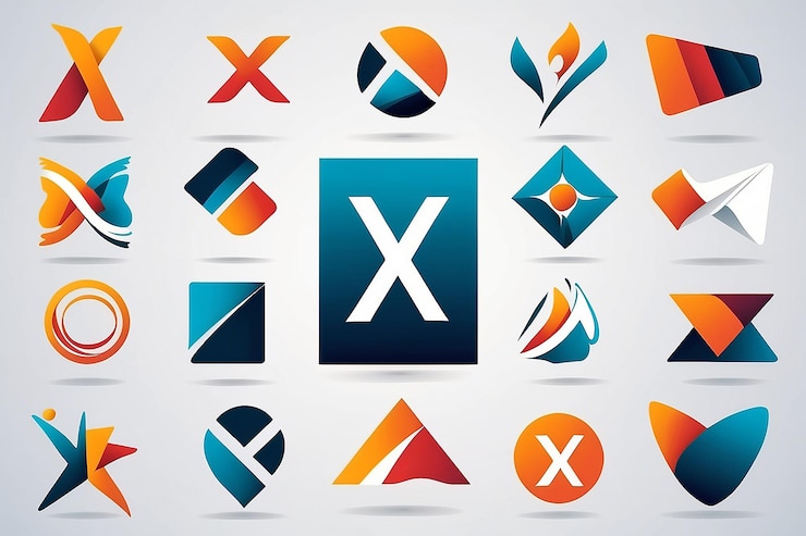 Foto marca de identidad corporativa x plantilla de diseño vectorial de logotipo