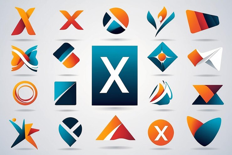 Foto marca de identidad corporativa x plantilla de diseño vectorial de logotipo