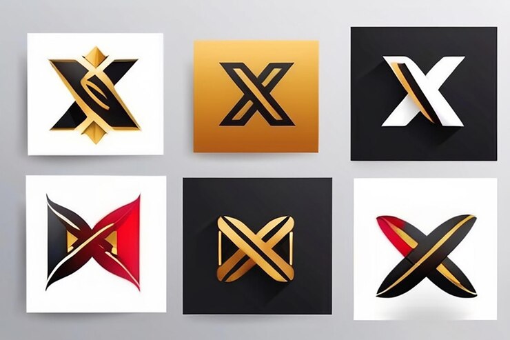 Foto marca de identidad corporativa x plantilla de diseño vectorial de logotipo