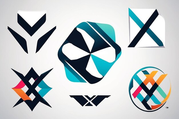 Foto marca de identidad corporativa x plantilla de diseño vectorial de logotipo