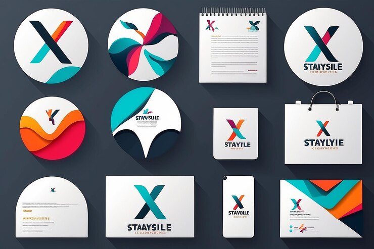 Foto marca de identidad corporativa x plantilla de diseño vectorial de logotipo