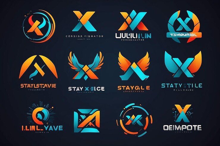 Foto marca de identidad corporativa x plantilla de diseño vectorial de logotipo