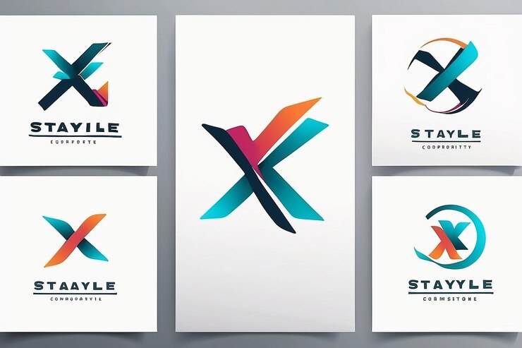 Foto marca de identidad corporativa x plantilla de diseño vectorial de logotipo