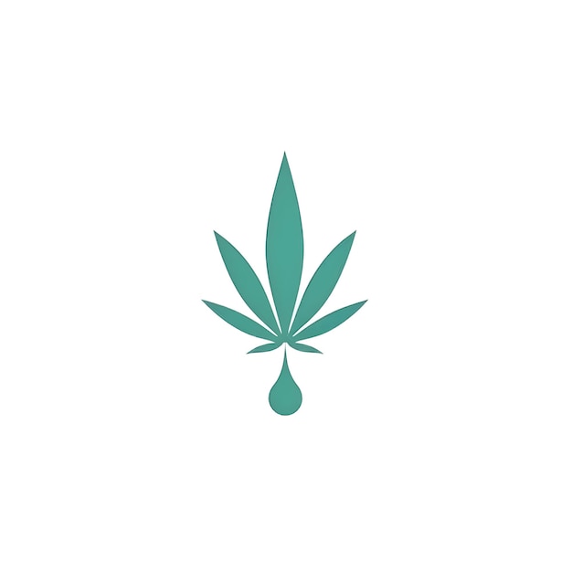 Marca de logotipo de símbolo minimalista de hoja de marihuana