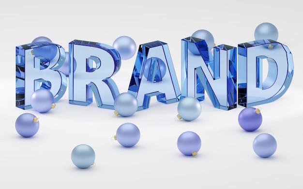Marca de palabra renderizada en 3D sobre fondo gris Concepto de marca Ilustración de renderizado 3D