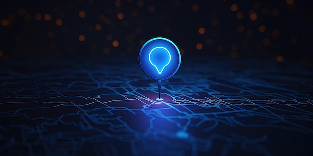 Marcador de alfiler azul Modelo 3D Punto de ubicación de navegación GPS