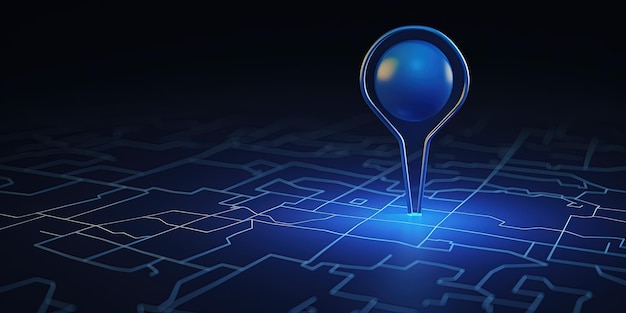 Marcador de alfiler azul Modelo 3D Punto de ubicación de navegación GPS
