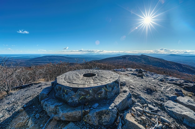 Foto marcador de la cumbre del usgs monte marcy punto alto del estado de nueva york