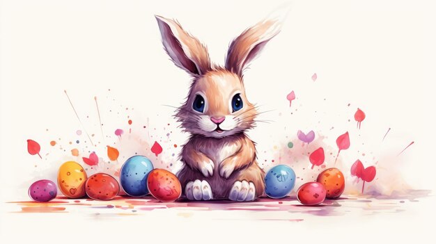 Foto marcador para dibujar el conejo de los huevos de pascua