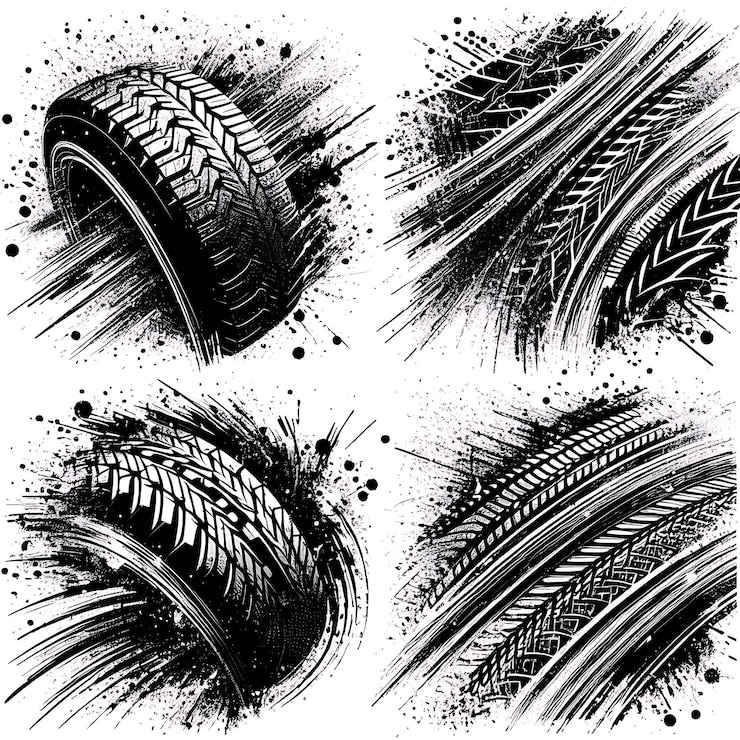 Foto marcas de banda de rodagem de pneus texturas de rodas marcas de pneus corridas de carros motocross drift rally offroad e outros