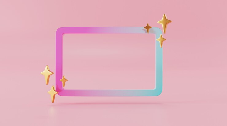 Foto marco abstracto para diseño de producto en representación de ilustración 3d