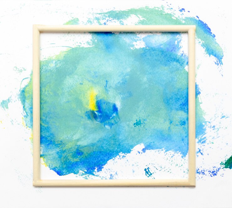 Foto marco acuarela arte mano pintura abstracta y fondo o papel tapiz