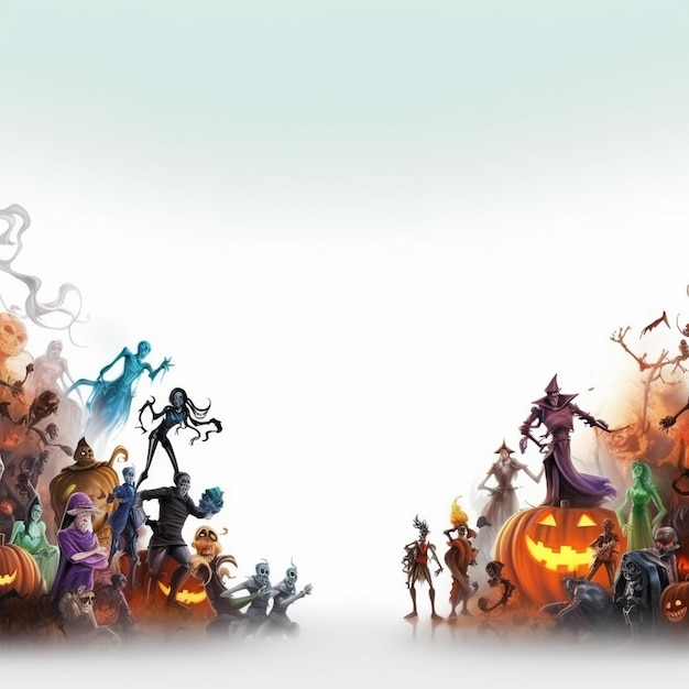 Foto el marco de arte de halloween banner