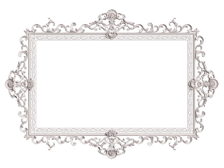 Marco blanco clásico con decoración ornamental