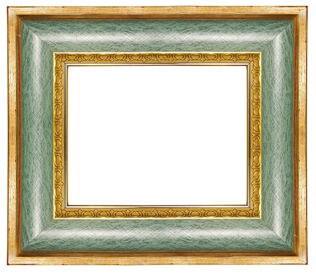 Foto marco en blanco elegante de madera clásico aislado sobre fondo blanco.
