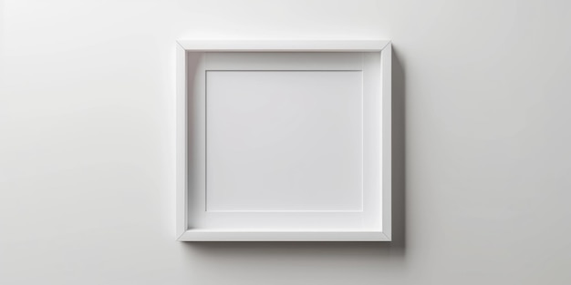 Un marco blanco con un fondo blanco