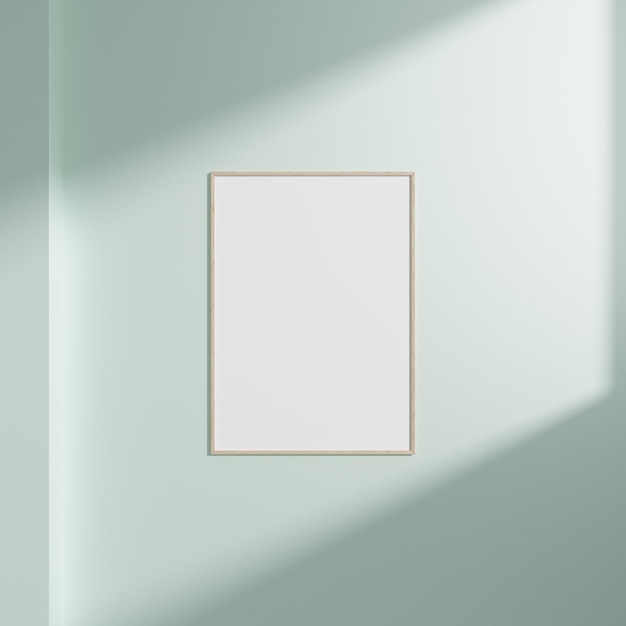 Marco en blanco en una pared con luz natural