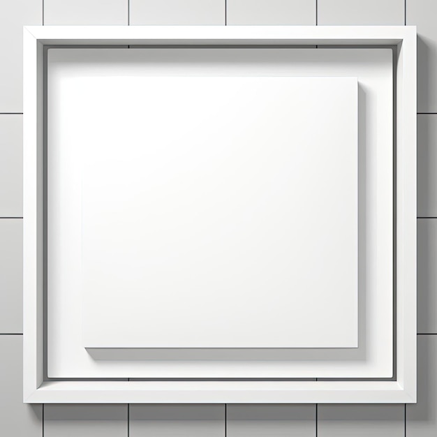 Foto marco blanco vacío en una ilustración de stock de fondo a cuadros