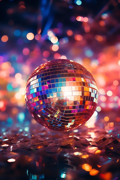 Marco de bola de discoteca brillante que desató la idea creativa del concepto de Nochevieja de Año Nuevo