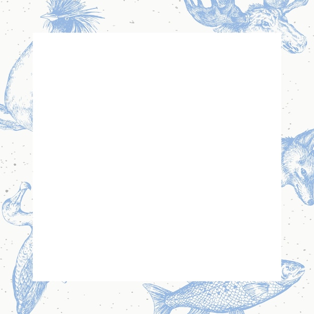 Marco de borde de diseño de invierno azul Png fondo transparente