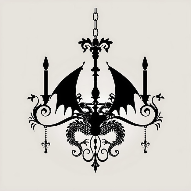 Marco de candelabro de hierro Arte CNC con diseño de dragón y Fleur De Lis Tatuaje de contorno de corte de CNC