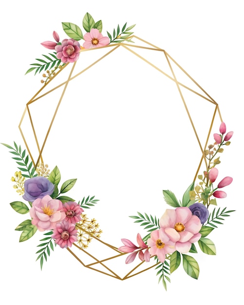 un marco colorido con flores y hojas y un marco con la letra r en él