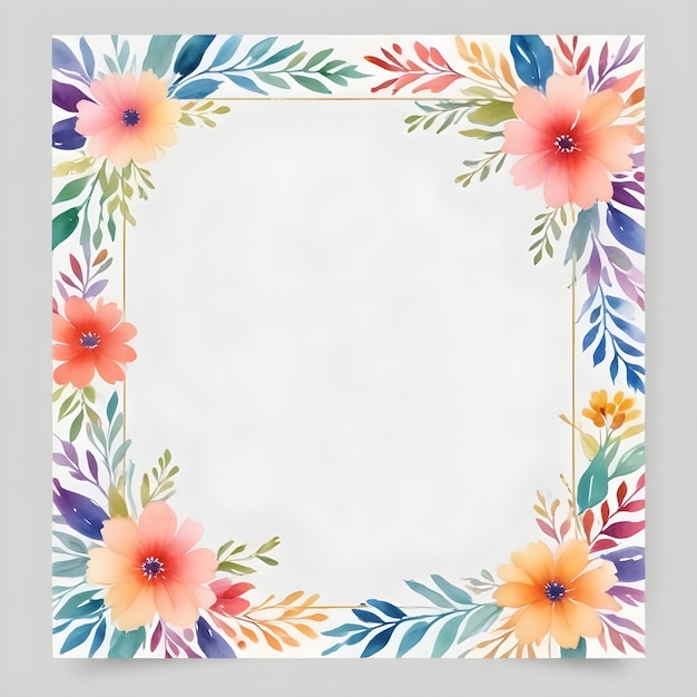 Foto un marco colorido con flores en él y un marco que dice flores