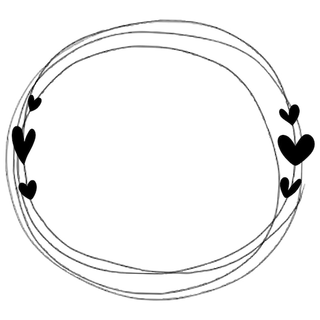 El marco del corazón de Doodle es transparente png