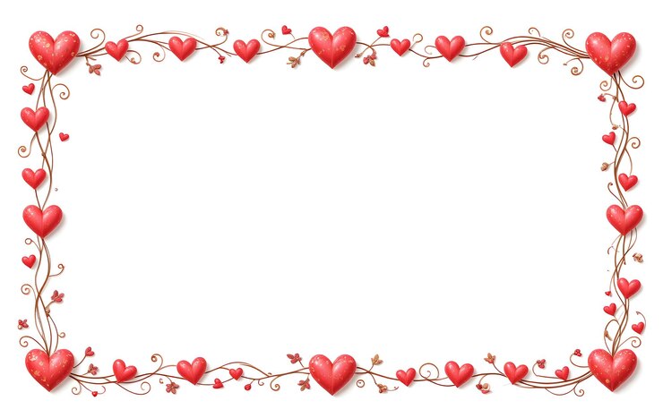 El marco del corazón romántico