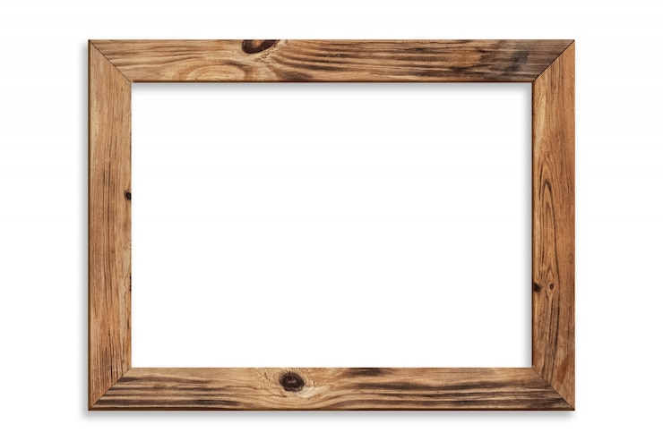 Foto marco de cuadros de madera aislado