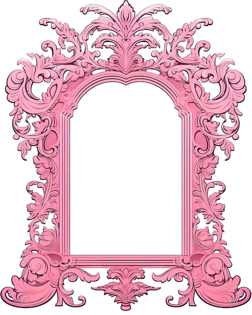 un marco de cuadros rosado adornado en el estilo de audaz