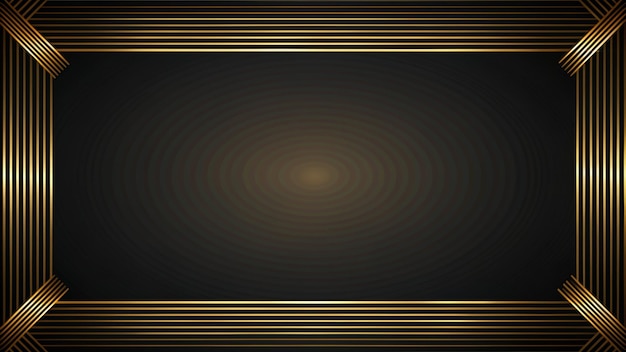 un marco dorado con un borde dorado en un fondo negro