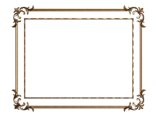 Foto marco dorado clásico con decoración ornamental