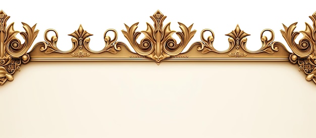 Un marco dorado con una corona de reyes tallada en él sobre un fondo blanco con vacío