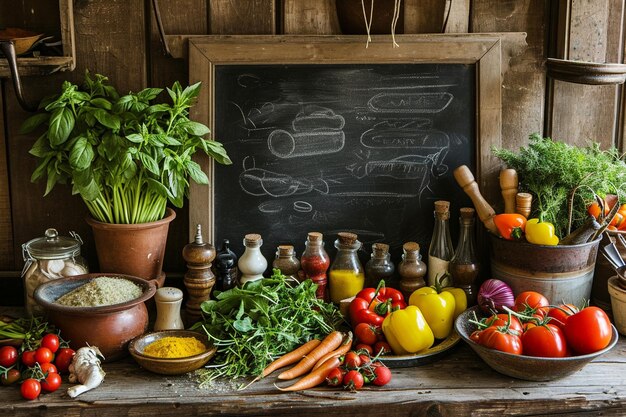 Foto marco de fettuccine con ingredientes para cocinar pasta italiana en la oscuridad