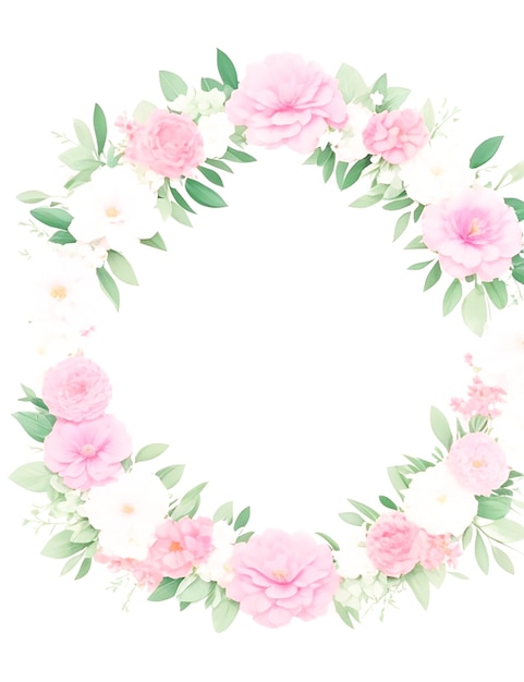 Foto marco floral acuarela generado por ia