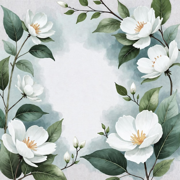 Marco floral de acuarela