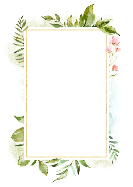 Marco floral de acuarela